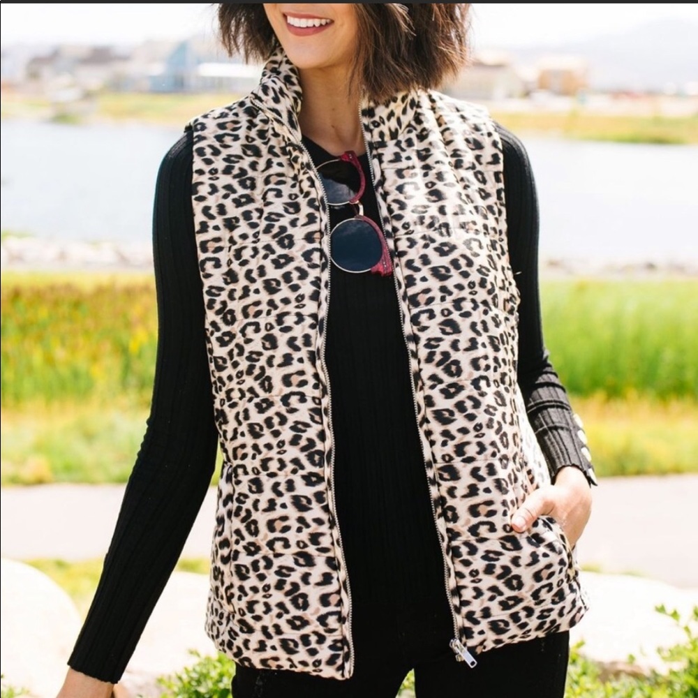 Leopard Puffer Vest